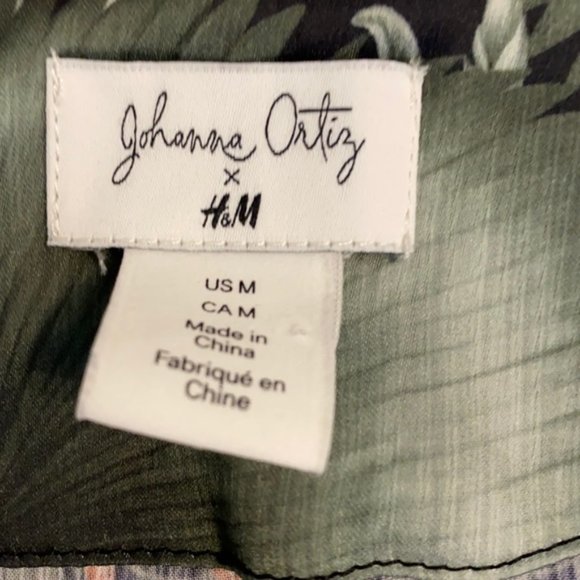 Johanna Ortiz X H&M Collab Tropical Patterned Dress with Flounce Hem Size Medium - Picture 12 of 14
